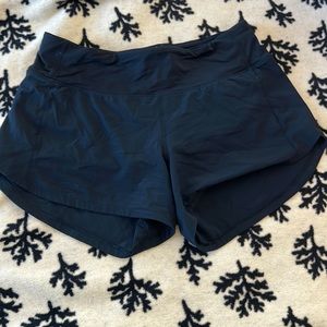 Perfect condition navy blue lululemon speed up shorts